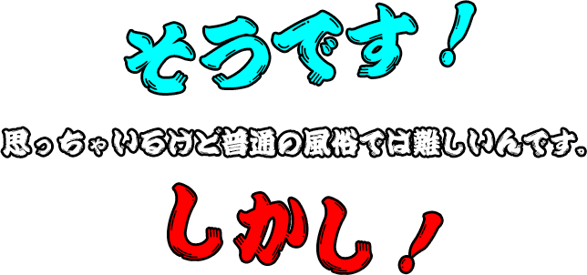 そうです！思っちゃいるけど普通の風俗では難しいんです。しかし！