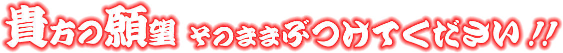 貴方の願望をそのままぶつけてください。