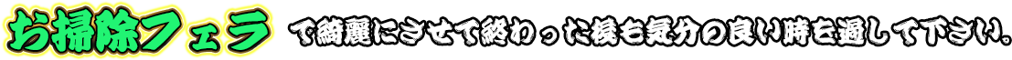 お掃除フェラで綺麗にさせて終わった後も気分の良い時を過して下さい。